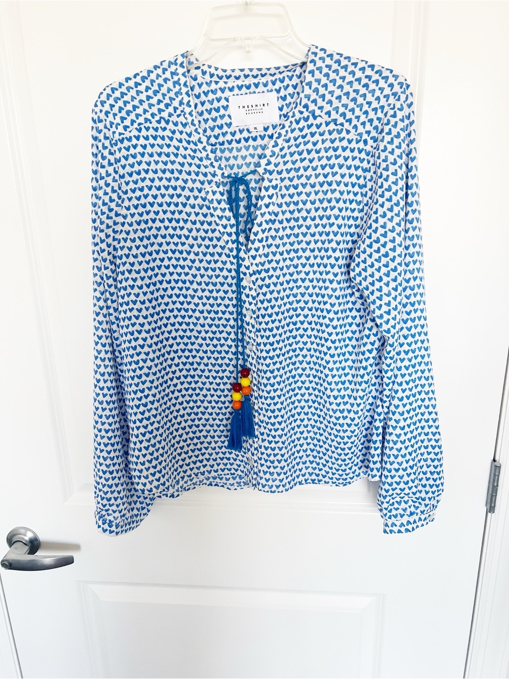 The Shirt Heart Tassel Tie Blouse XL